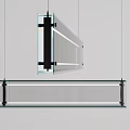 Modern Linear Pendant Light With Sleek Metal Frame And LED Lighting Design 3d model