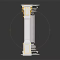 Various Decorative Columns With Gold Accents Wooden White Carved Bases As Scene Elements