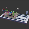 Industrial Equipment Model With Mechanical Structure Platform And Support Frame