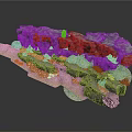 Modern 3D Geological Model Displaying Rock Formation And Sand Terrain Structure 3d model