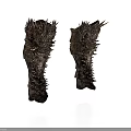 Brown Leather Spiked Combat Weapon Boots With Sharp Tactical Spikes Design 3d model