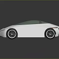 White Convertible Car With Green Roof Sleek Modern Design And Silver Wheels