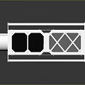 Mechanical Frame Device With White Metal Structure And Black Panel Components