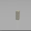 Tall Modern Building With Light Colored Facade And Multiple Floor Windows 3d model