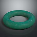 Artistic Green Circular Sculpture Carving With Smooth Surface And Round Form Design