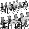 Modern Conference Table Setup With Ergonomic Chairs And Laptops For Office Meetings