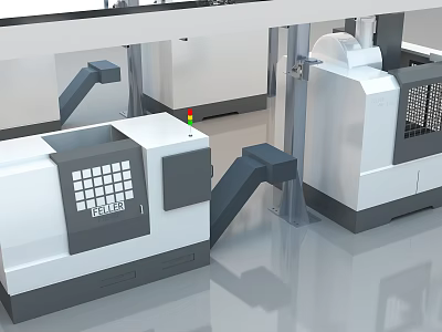 Advanced Industrial Equipment CNC Machines With Control Panels And Mechanical Structures 3d model