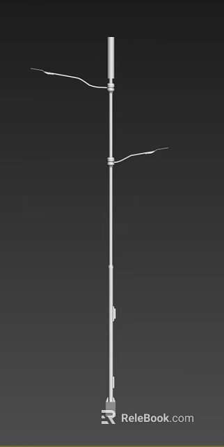 Durable Outdoor Street Light With Tall Pole And Curved Arm Design 3d model 