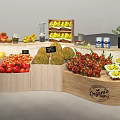 Supermarket Grocery Fresh Produce Section With Assorted Fruits And Vegetables
