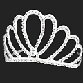 Luxury Silver Diamond Studded Tiara With Elegant Fan Shaped Design
