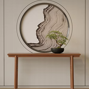 New Chinese Style End View Table Entrance Cabinet Potted Plant Decorative Cabinet End View Table 3d model