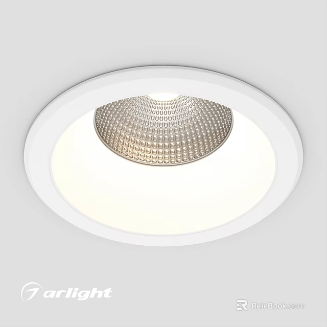 White Frame Recessed Downlight With Grid Pattern For Ceiling Illumination 3d model 