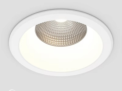 White Frame Recessed Downlight With Grid Pattern For Ceiling Illumination 3d model