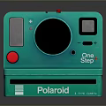 Turquoise Polaroid One Step Instant Camera with Electronic Lens and Red Button Design