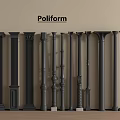 Poliform Decorative Columns With Different Styles Arranged In A Row For Interior Design 3d model
