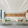 Modern Classroom School Manual Classroom 3d model