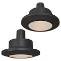 Modern Black Ceiling Chandelier with White Round Lampshade Minimalist Design
