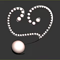 Commercial Display Equipment With Heart Shaped Pink Beads And Reflective Sphere Decoration
