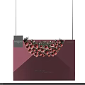 Decorative Pink Envelope Adorned With Red White Roses And Green Leaves