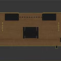 Minimalist Wooden Table Furniture With Black Supports And Sturdy Legs