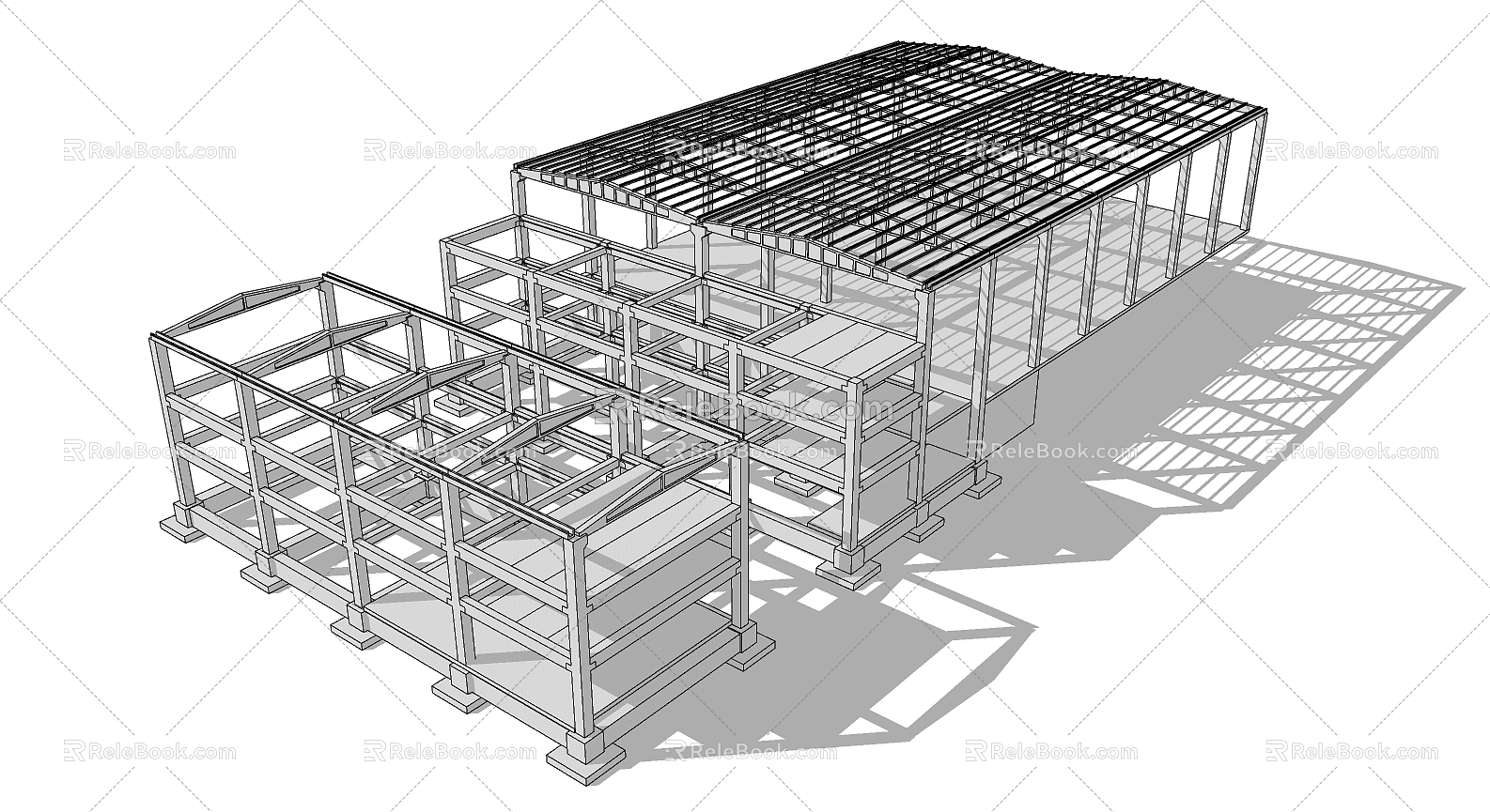 Modern Frame Steel Structure Frame Factory Building 3d model