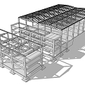 Modern Frame Steel Structure Frame Factory Building 3d model