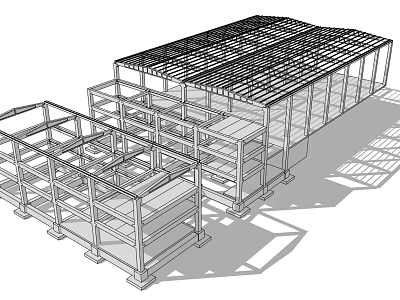 Industrial Equipment Steel Structure Frame And Metal Framework For Factory Construction 3d model