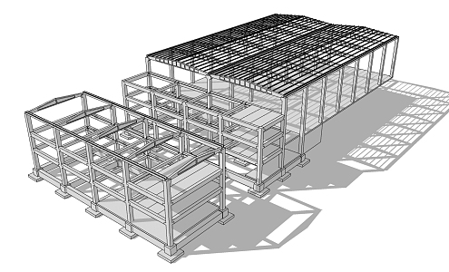 Modern Frame Steel Structure Frame Factory Building 3d model