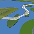 Waterfront Landscape Design Featuring Winding Paths Green Lawns And Purple Flowering Trees