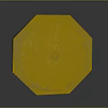 Octagonal Stone Manhole Cover With Circular Metal Center Brick Edges And Moss