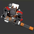 Game Movie Sci Fi Combat Robot Character With Armor And Large Weapon