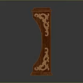 Classic Wooden Bookshelf With Carved Decorations Multiple Shelves And Dark Brown Finish