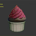 Delicious Cupcake With Pink Swirl Frosting Sprinkles And Brown Cake In Pink Paper Cup