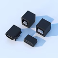 Black Small Square Rectangular Electronic Connector Accessories As Daily Living Supplies 3d model