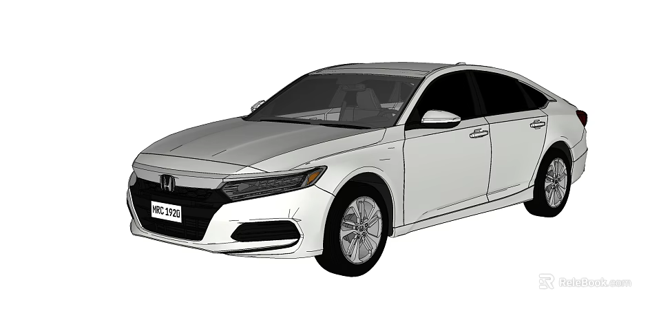 Honda Silver Sedan With Modern Front Fascia And Sleek Body Lines 3d model 