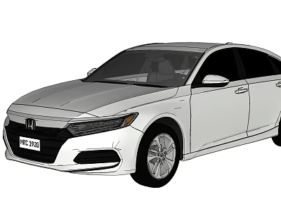 Honda Silver Sedan With Modern Front Fascia And Sleek Body Lines 3d model
