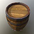 Vintage Wooden Barrel With Metal Hoops And Rustic Surface Texture Design
