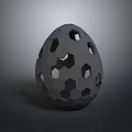 Gray Egg Shaped Living Supplies Featuring Hexagonal Holes Design For Home Decoration
