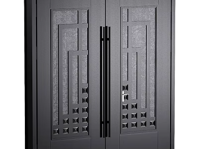 Door security door double door 3d model