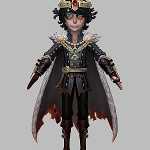 Cartoon King Cartoon Boy Man King Crown Game Movie Cloak Animation 3d model