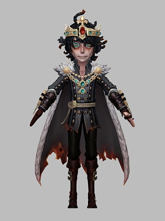 Cartoon King Cartoon Boy Man King Crown Game Movie Cloak Animation 3d model