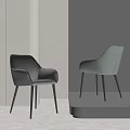 Modern Leather Dining Chairs With Slim Black Legs In Minimalist Interior Design