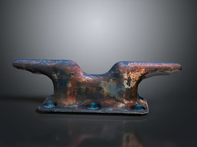 Household Rusty Metal Decorative Accessory With Double Ended Shape And Blue Rusty Color 3d model