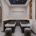 Modern Hair Salon Interior Design With Arched Doorways Mirrors Barber Chairs And Cabinets