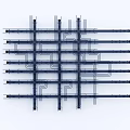 Industrial Equipment Structure Featuring Grid Design With Crossed Lines And Connection Points
