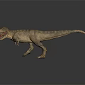 Detailed 3D Tyrannosaurus Rex Dinosaur Character With Open Mouth And Textured Skin