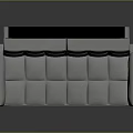 Gray Tufted Sofa with Curved Armrests Red Legs and Gold Accents