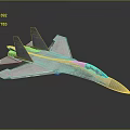 Modern Silver Fighter Jet With Sleek Aerodynamic Design And Cockpit Structure 3d model