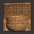 Handwoven Storage Baskets and Rectangular Box for Home Organizing 3d model
