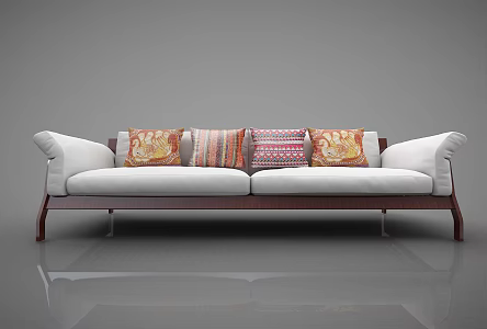 New Chinese-style double sofa 3d model